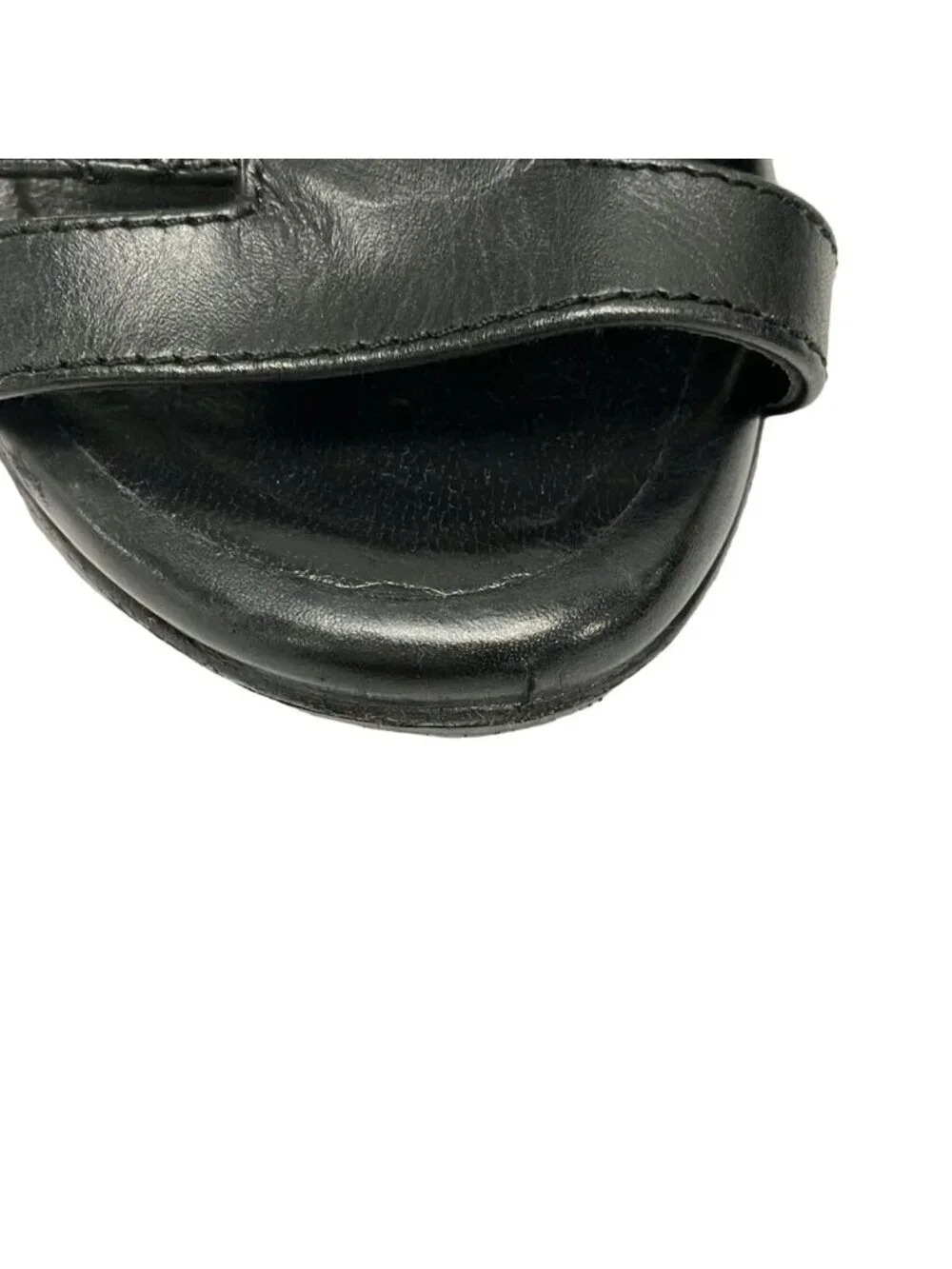 ★SOLD★ Chanel Sandals 36 Quilted Black Silver Leather - Picture 9 of 9
